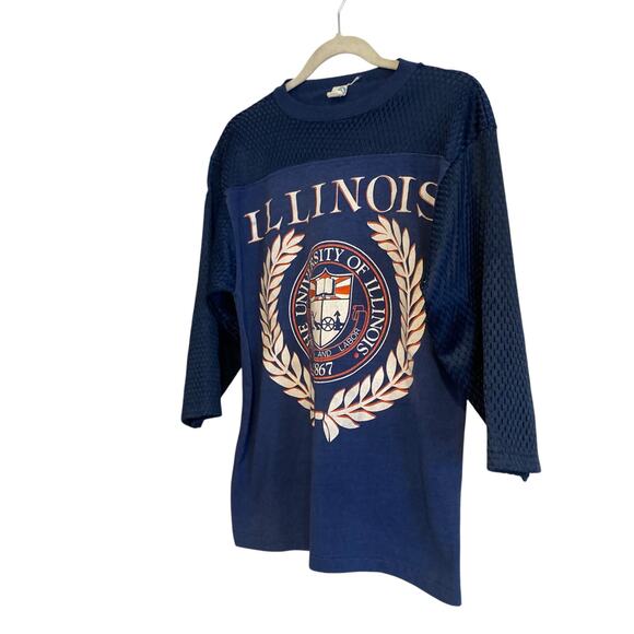 Artex University Illinois Raglan Jersey Collegiate Single Stitch Tshirt Sz Small - Picture 16 of 16